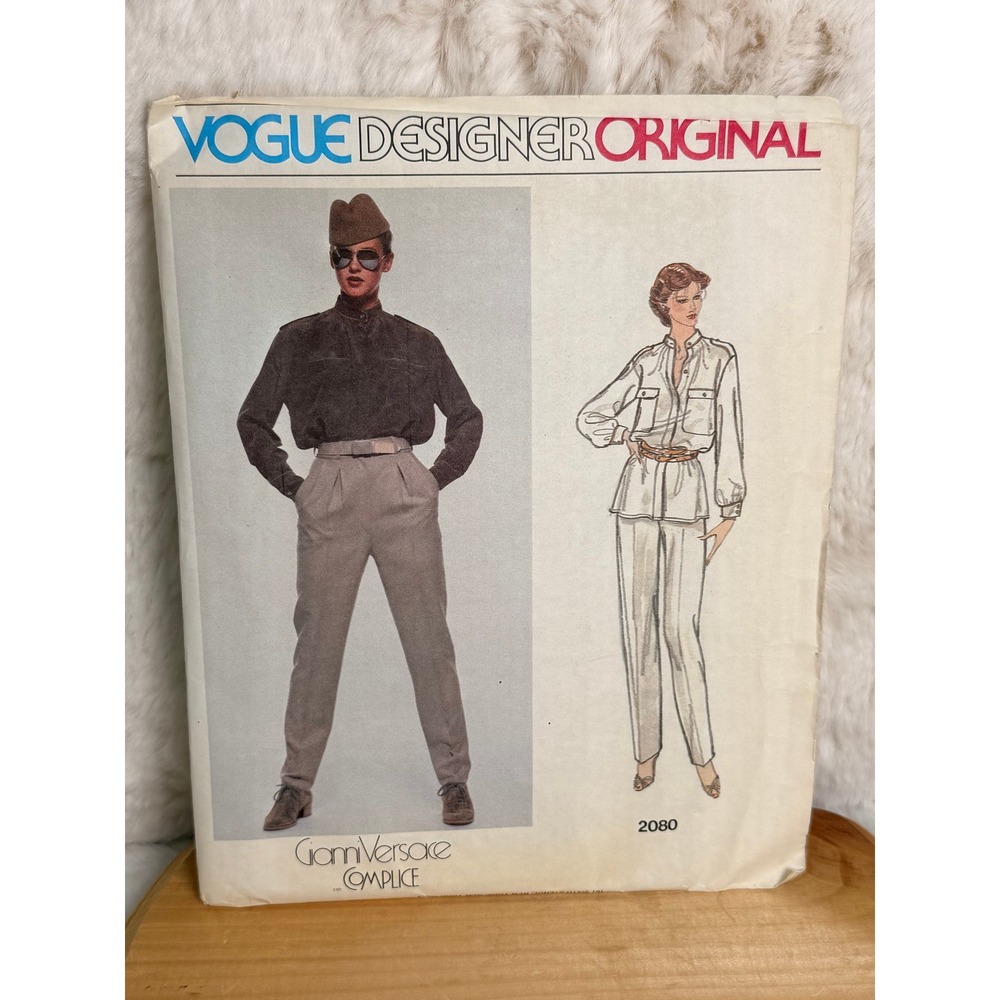 Vogue 2080 Gianni Versace 1978 Complice Blouse Pants Sewing Pattern 6 Rare UNCUT